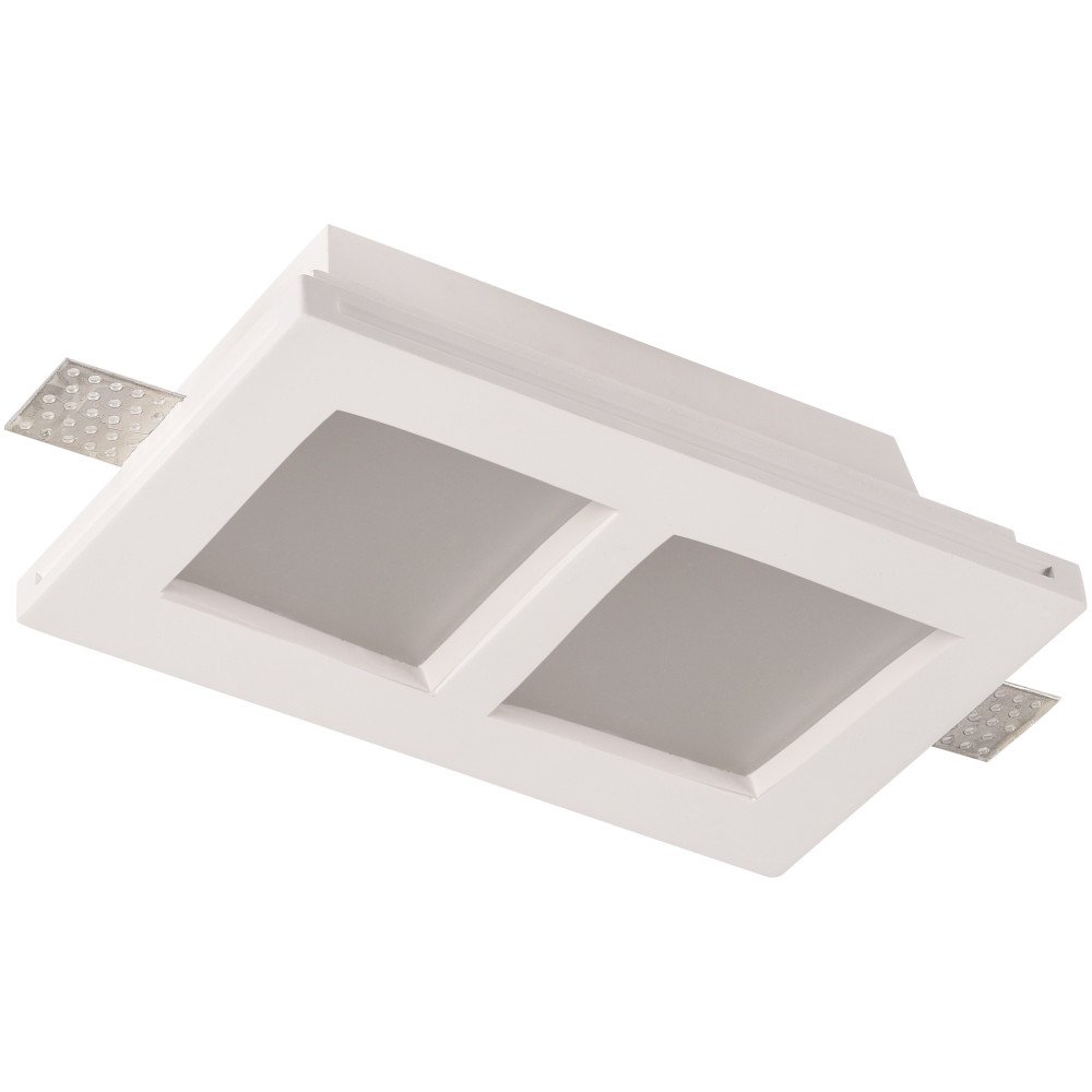 LED lubų šviestuvas, kvadratinis, gipsinis, matinis stiklas, 2 lizdai LED lubų šviestuvas, kvadratinis, gipsinis, matinis stiklas, 2 lizdai