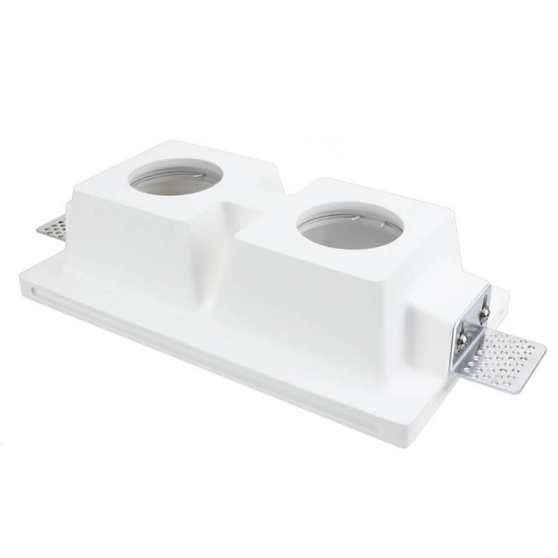 LED lubų šviestuvas, kvadratinis, gipsinis, matinis stiklas, 2 lizdai LED lubų šviestuvas, kvadratinis, gipsinis, matinis stiklas, 2 lizdai