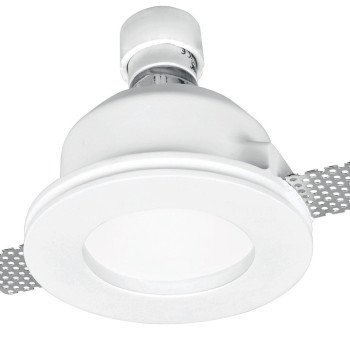 LED lubų šviestuvas, apvalus, gipsinis, matinis stiklas