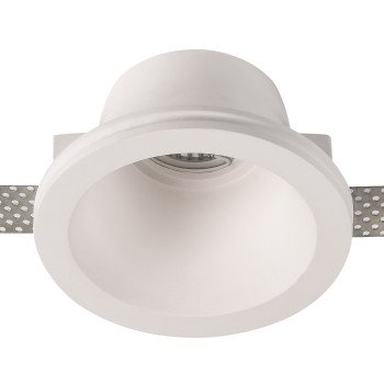 LED lubų taškinis šviestuvas, apvalus, gipsinis, matinis stiklas