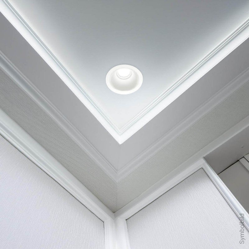 LED lubų taškinis šviestuvas, apvalus, gipsinis, matinis stiklas