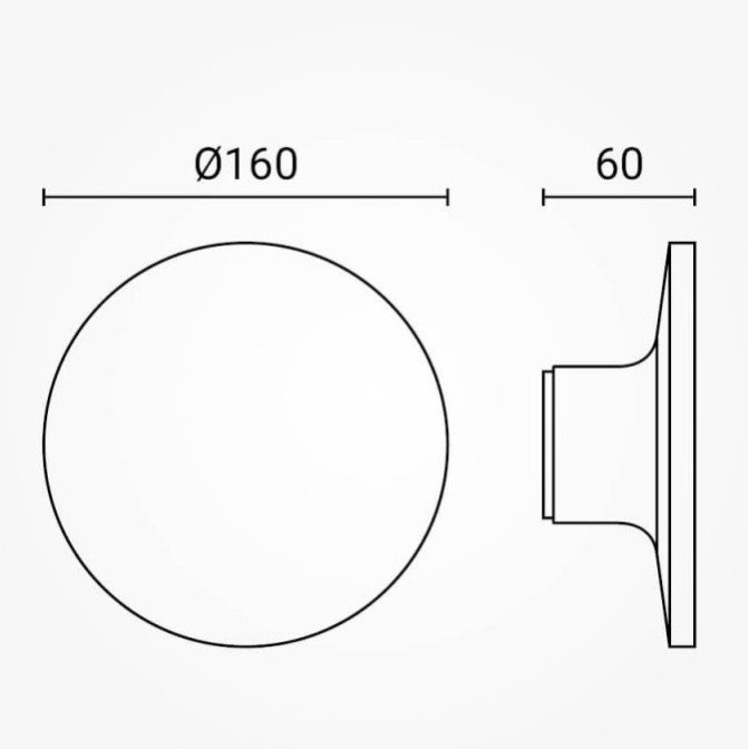 LED sieninis šviestuvas, baltas, 12W, 1200Lm, šilta balta šviesa