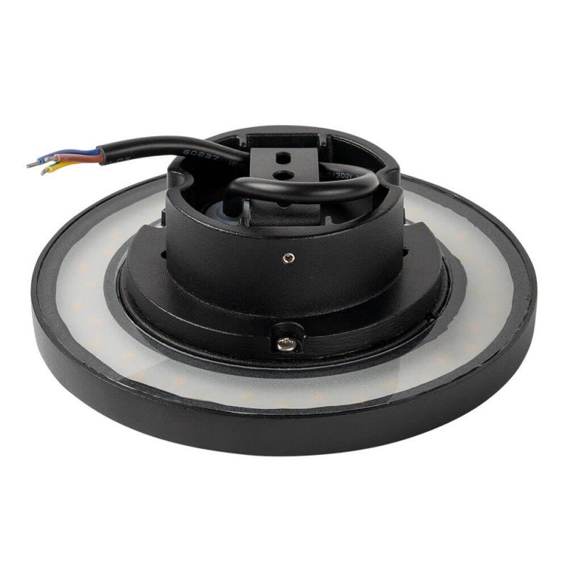 LED sieninis šviestuvas, juodas, 12W, 670Lm, šilta balta šviesa