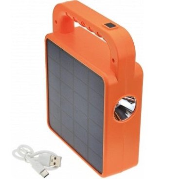 Nešiojamas prožektorius + garsiakalbis, 3.5W, pakraunamas saulėje, Bluetooth, geltonas, CCT spalvos