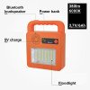 Nešiojamas prožektorius + garsiakalbis, 3.5W, pakraunamas saulėje, Bluetooth, geltonas, CCT spalvos
