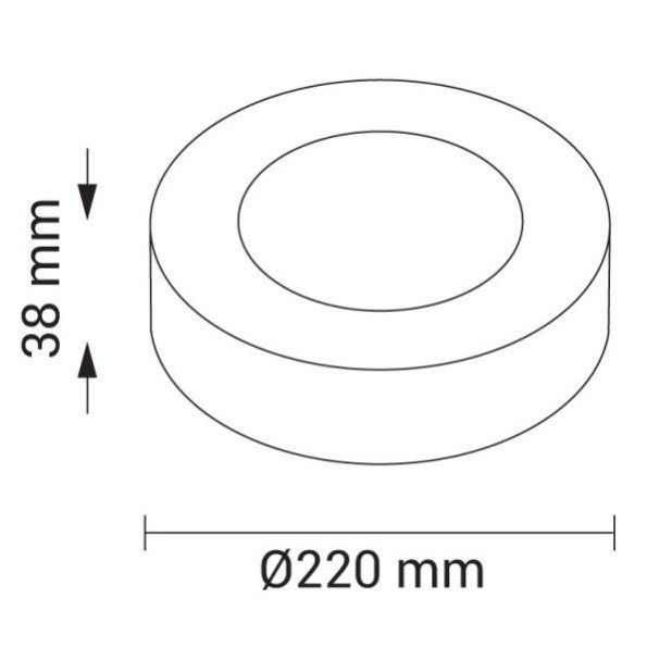 LED paviršinė panelė, apvali, 18W, šalta balta šviesa LED paviršinė panelė, apvali, 18W, šalta balta šviesa