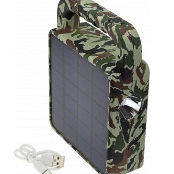 Nešiojamas prožektorius + garsiakalbis, 3.5W, pakraunamas saulėje, Bluetooth, kamufliažinis, CCT spalvos