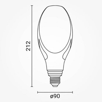 LED lemputė E27 40W, šalta balta šviesa