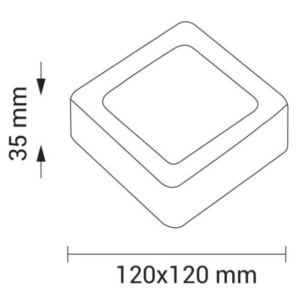 LED paviršinė panelė, kvadratinė, 6W, neutrali balta šviesa LED paviršinė panelė, kvadratinė, 6W, neutrali balta šviesa