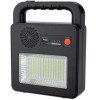 Nešiojamas prožektorius + garsiakalbis, 3.5W, pakraunamas saulėje, Bluetooth, juodas, CCT spalvos