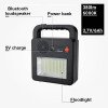 Nešiojamas prožektorius + garsiakalbis, 3.5W, pakraunamas saulėje, Bluetooth, juodas, CCT spalvos