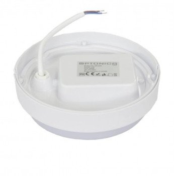 LED paviršinė panelė, apvali, AC180-265V, 12W, šilta balta šviesa