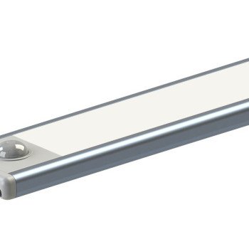 LED šviestuvas, 1.5W, PIR jutiklis, sidabrinis, šilta balta šviesa