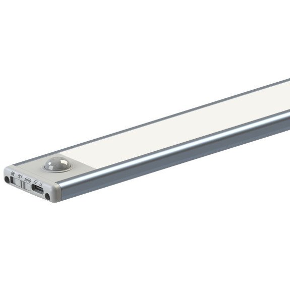 LED šviestuvas, 1.5W, PIR jutiklis, sidabrinis, šilta balta šviesa LED šviestuvas, 1.5W, PIR jutiklis, sidabrinis, šilta balta šviesa