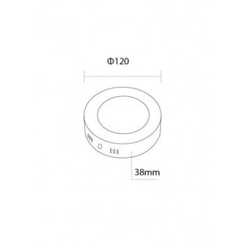 LED paviršinė panelė, apvali, AC85-260V, 6W, šilta balta šviesa