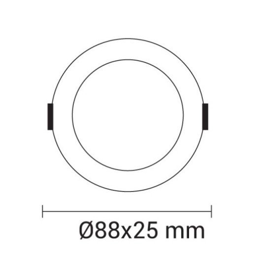 LED įmontuojamas modulis, apvalus, 3W, neutrali balta šviesa