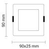 LED įmontuojamas modulis, kvadratinis, 3W, neutrali balta šviesa LED įmontuojamas modulis, kvadratinis, 3W, neutrali balta šviesa