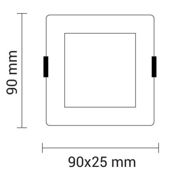 LED įmontuojamas modulis, kvadratinis, 3W, šilta balta šviesa LED įmontuojamas modulis, kvadratinis, 3W, šilta balta šviesa