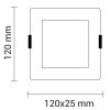 LED įmontuojamas modulis, kvadratinis, 6W, šilta balta šviesa