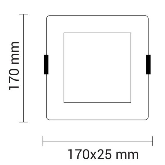 LED įmontuojamas modulis, kvadratinis, 12W, neutrali balta šviesa