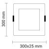 LED įmontuojamas modulis, kvadratinis, 24W, šilta balta šviesa LED įmontuojamas modulis, kvadratinis, 24W, šilta balta šviesa