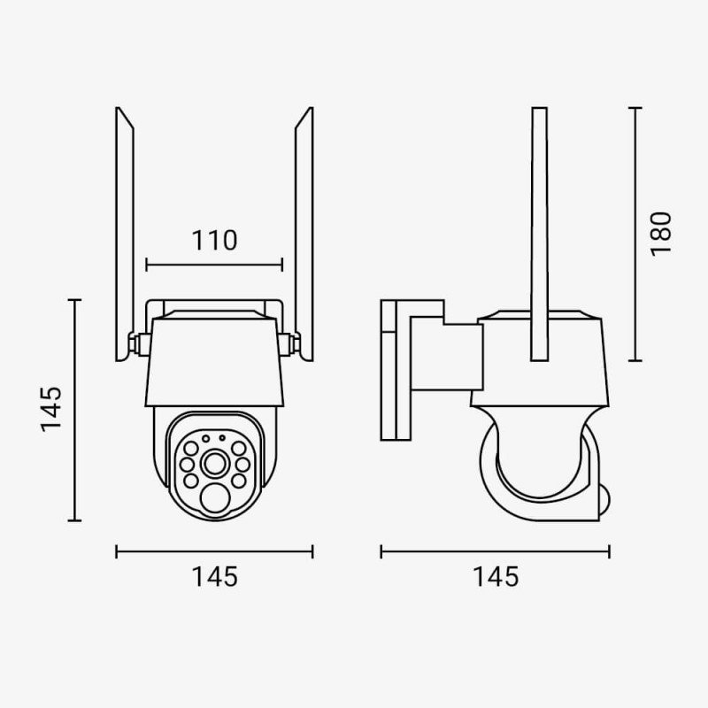 4MP Wi-Fi saulės IP kamera, juoda 4MP Wi-Fi saulės IP kamera, juoda