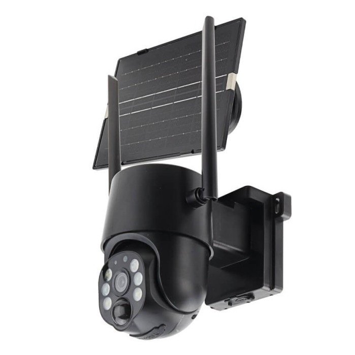 4MP Wi-Fi saulės IP kamera, juoda 4MP Wi-Fi saulės IP kamera, juoda