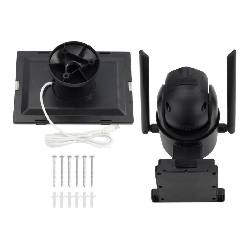 4MP Wi-Fi saulės IP kamera, juoda 4MP Wi-Fi saulės IP kamera, juoda