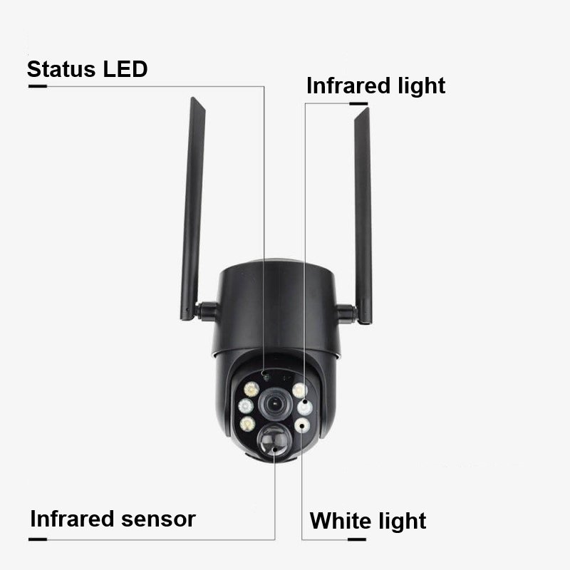 4MP Wi-Fi saulės IP kamera, juoda 4MP Wi-Fi saulės IP kamera, juoda