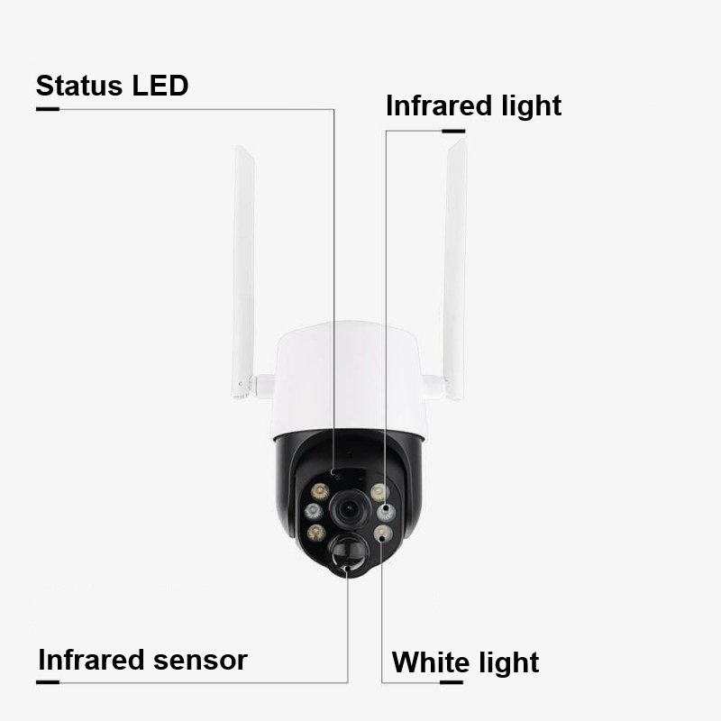 4MP Wi-Fi saulės IP kamera, balta 4MP Wi-Fi saulės IP kamera, balta