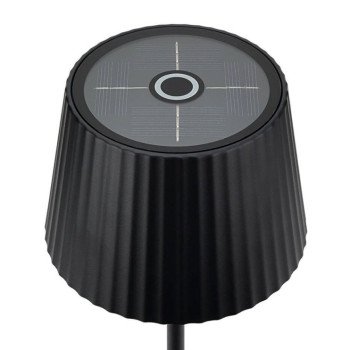 LED saulės stalinė lempa, 2.5W, įkraunama, chrominė