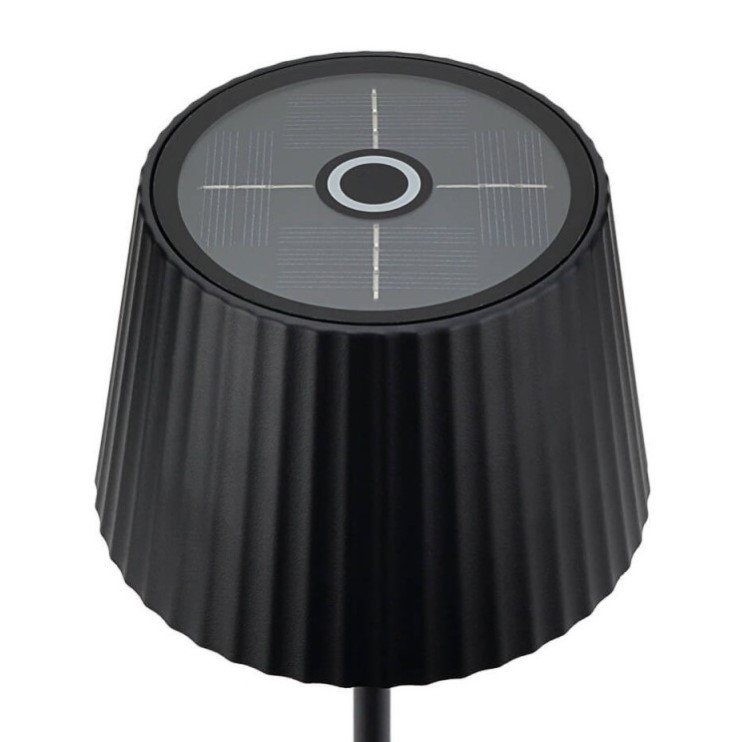 LED saulės stalinė lempa, 2.5W, įkraunama, chrominė LED saulės stalinė lempa, 2.5W, įkraunama, chrominė