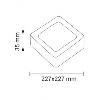 LED paviršinė panelė, kvadratinė, 18W, CCT šviesa