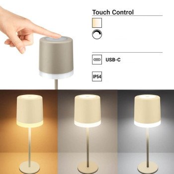 LED stalinė lempa, 2.5W, įkraunama, CCT 3000K-6000K