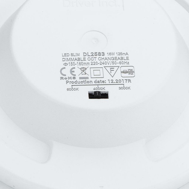 LED šviestuvas, 12W, plonas, temdomas, CCT 3000K-6000K LED šviestuvas, 12W, plonas, temdomas, CCT 3000K-6000K