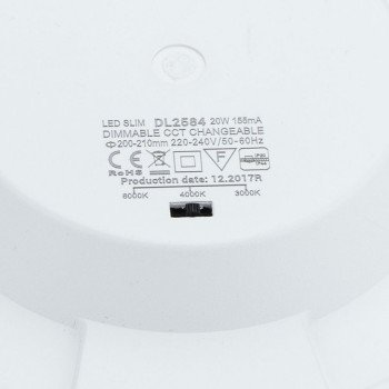 LED šviestuvas, 20W, plonas, temdomas, CCT 3000K-6000K