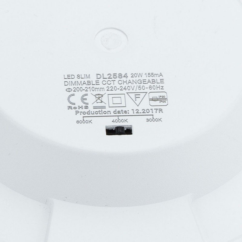 LED šviestuvas, 20W, plonas, temdomas, CCT 3000K-6000K LED šviestuvas, 20W, plonas, temdomas, CCT 3000K-6000K