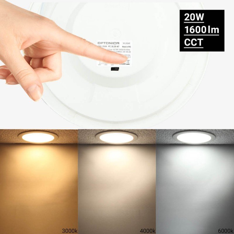LED šviestuvas, 20W, plonas, temdomas, CCT 3000K-6000K LED šviestuvas, 20W, plonas, temdomas, CCT 3000K-6000K
