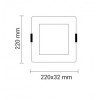 LED mini panelė, kvadratinė, Premium Line, 18W, CCT šviesa