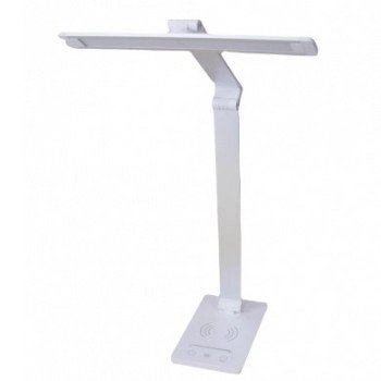 LED stalinis šviestuvas, 7W, su belaidžiu įkrovikliu, baltas, CCT šviesa LED stalinis šviestuvas, 7W, su belaidžiu įkrovikliu, baltas, CCT šviesa