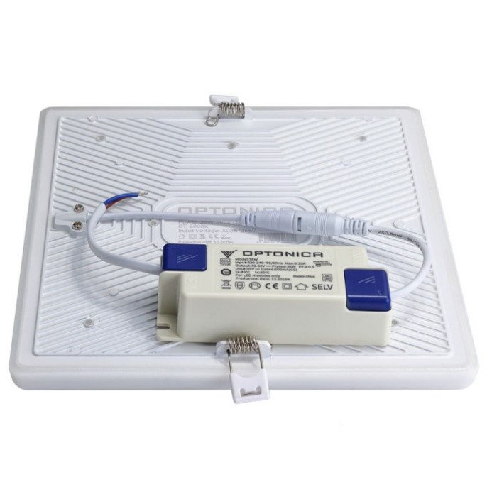 LED berėmė panelė, kvadratinė, 36W, šilta balta šviesa