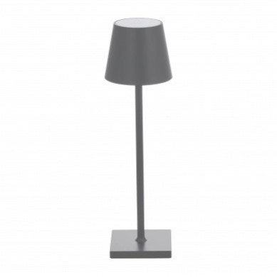 LED stalinė lempa, 2.5W, įkraunama, dimeriuojama, pilka, šilta balta šviesa