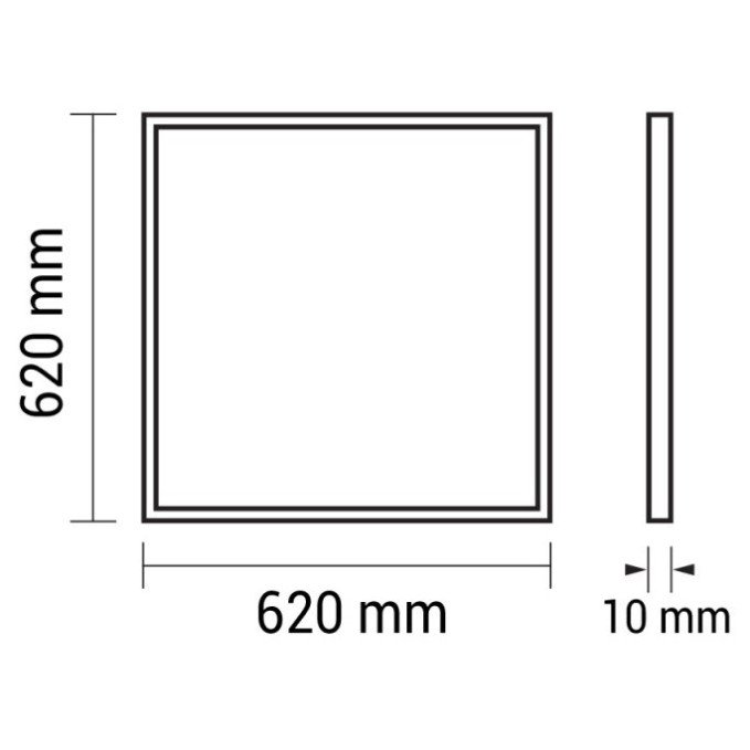 LED panelė, 62x62, 36W, UGR<19, neutrali balta šviesa