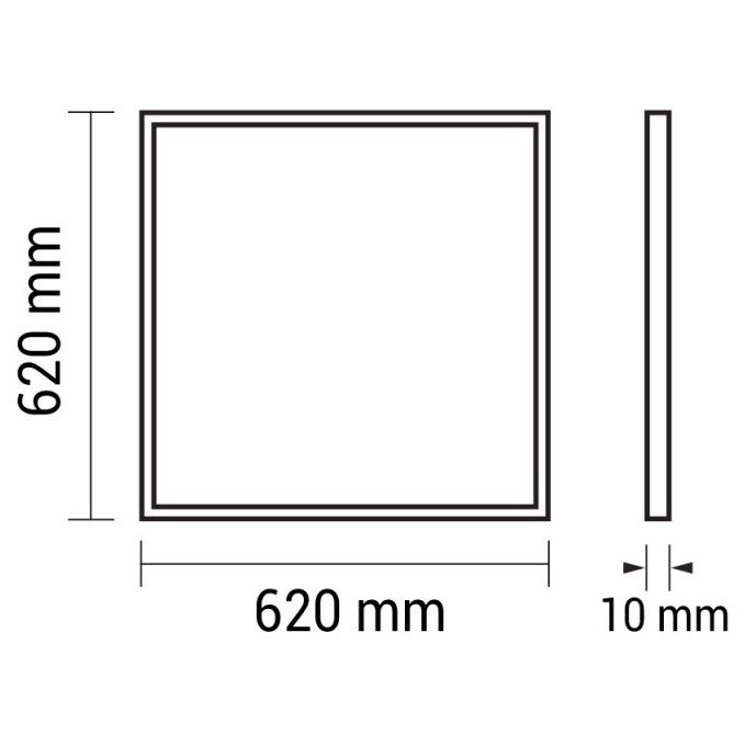 LED panelė, 62x62, 36W, nemirganti, šalta balta šviesa