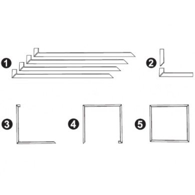 LED panelė, 60x60, 48W, surenkamas rėmelis, neutrali balta šviesa