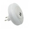 LED naktinis šviestuvas į rozetę, 0.5W, 2xUSB, baltas, šalta balta šviesa