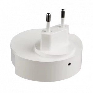 LED naktinis šviestuvas į rozetę, 0.5W, baltas, šalta balta šviesa