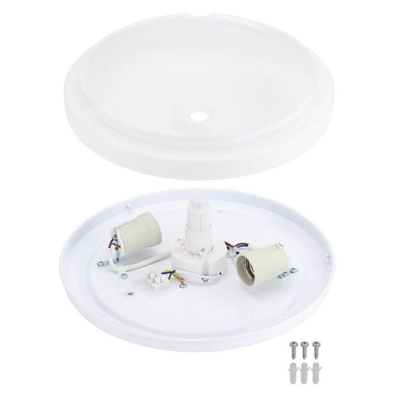 LED sieninis šviestuvas, baltas, diskas, 2 lizdai, Max 40W LED sieninis šviestuvas, baltas, diskas, 2 lizdai, Max 40W