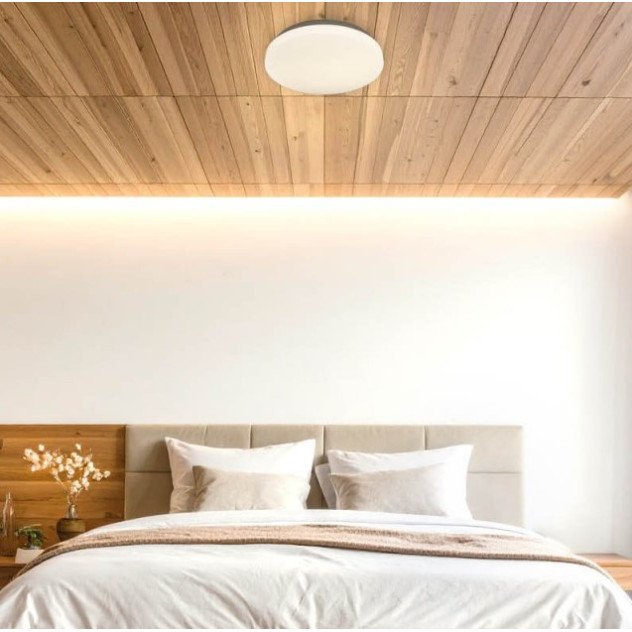 LED lubų šviestuvas, 12W, DIP-Switch, matinis gaubtas žvaigždutėmis, CCT šviesa