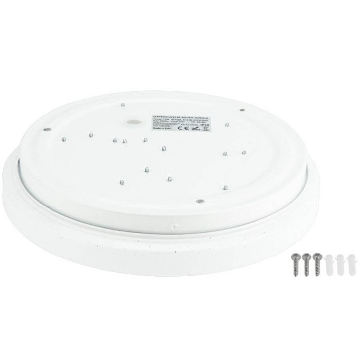 LED lubų šviestuvas, 18W, DIP-Switch, matinis gaubtas žvaigždutėmis, CCT šviesa